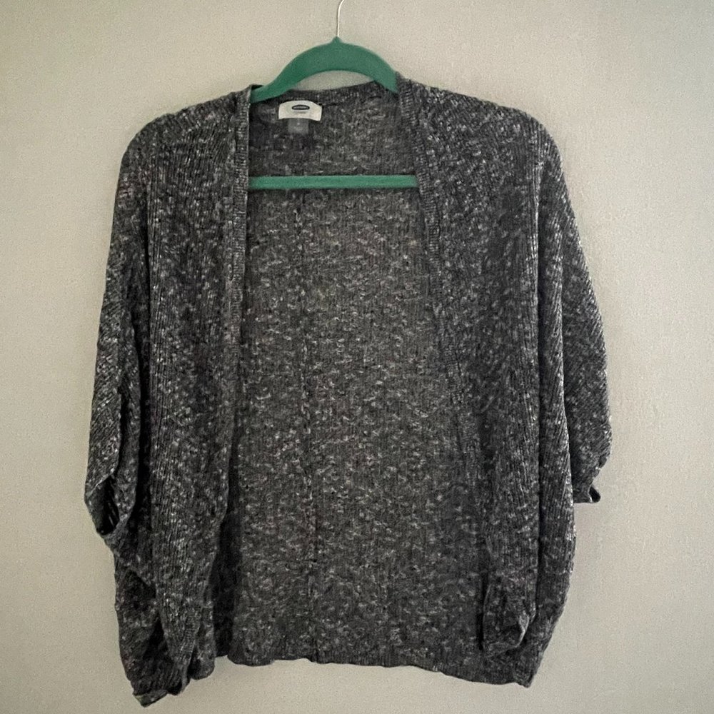 Women's Old Navy Grey Short-Sleeve Cardigan Sweater, S